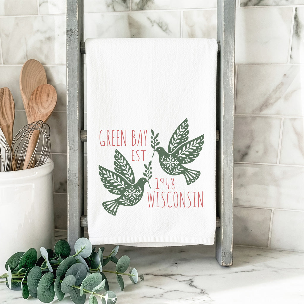 Scandanavian Christmas Doves - Custom Cotton Tea Towel