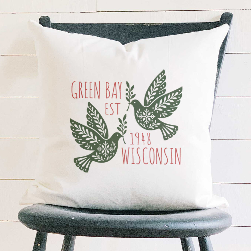 Scandanavian Christmas Doves - Custom Square Canvas Pillow