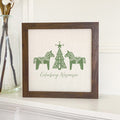 Scandanavian Christmas Dala Horses - Custom Framed Sign