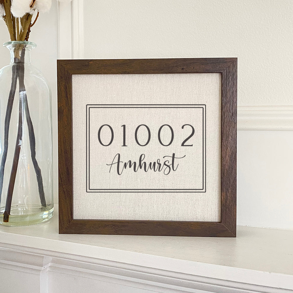 Rectangle Zip, City - Custom Framed Sign