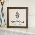 Leaves w/ City, Est - Custom Framed Sign