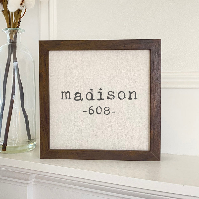 Customizable Area Code - Framed Sign