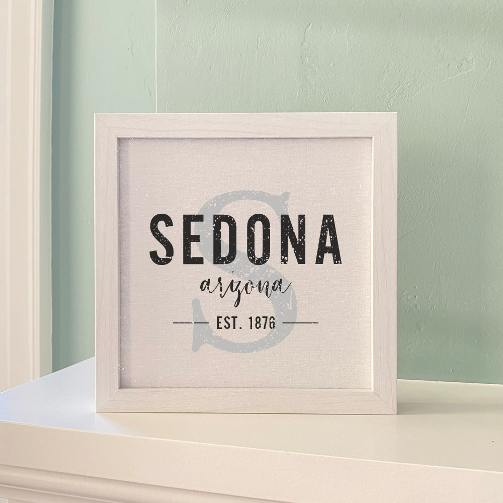 City and State w/ Initial - Custom Framed Sign