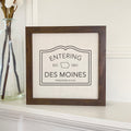 Entering City Sign - Custom Framed Sign