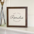 Vintage Script City w State EST - Custom Framed Sign