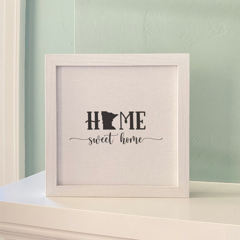 Home Sweet Home (with State) - Framed Sign