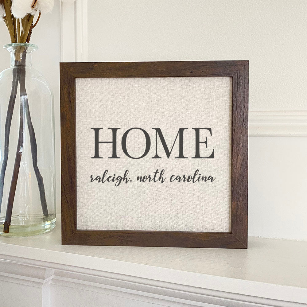 Home with City and State - Custom Framed Sign