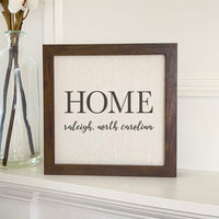 Home with City and State - Framed Sign