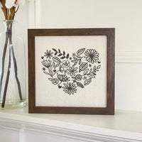 Heart of Flowers - Framed Sign