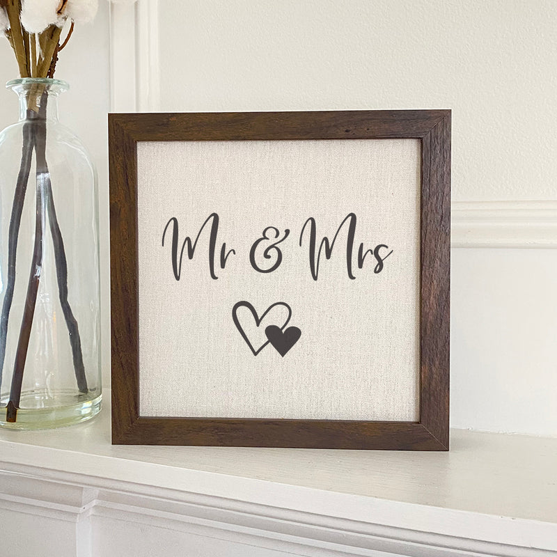 Mr & Mrs - Framed Sign