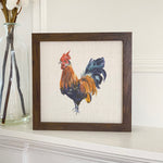 Watercolor Rooster - Framed Sign
