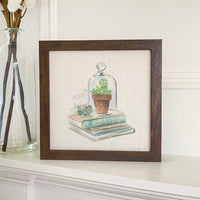 Terrarium and Books - Framed Sign