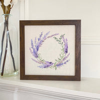 Lavender Wreath - Framed Sign