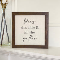 Bless this Table - Framed Sign