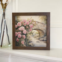 Bridge and Roses - Framed Print