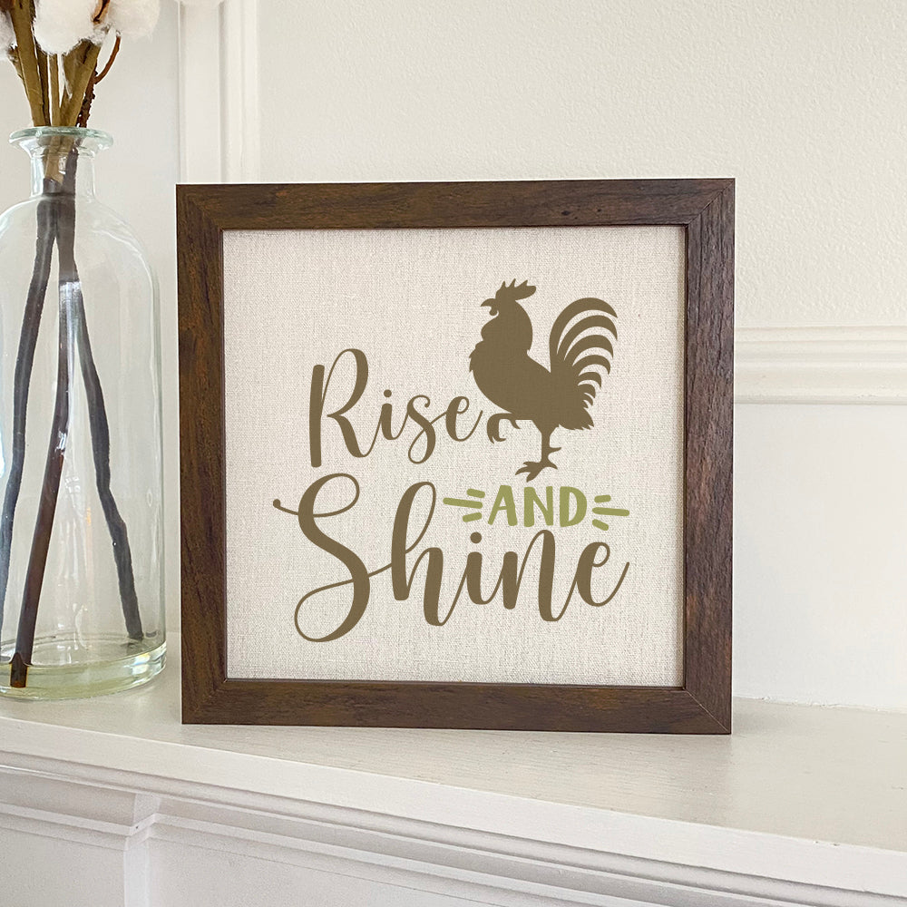 Rise and Shine Rooster - Framed Sign