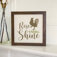 Rise and Shine Rooster - Framed Sign