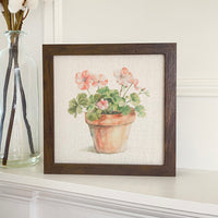 Watercolor Potted Plant - Framed Sign