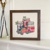 Jams Jars and Berries - Framed Sign