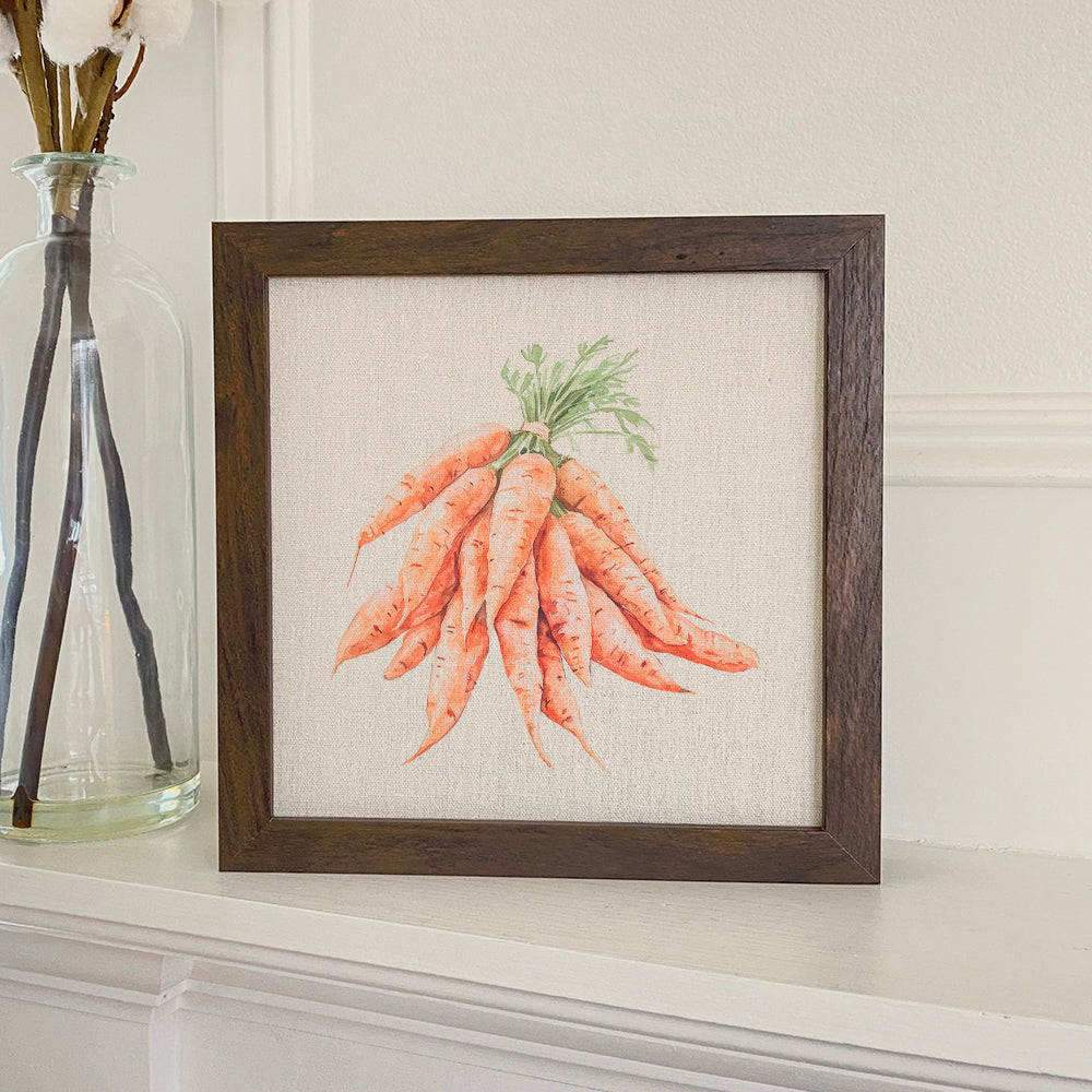 Watercolor Tied Carrots - Framed Sign