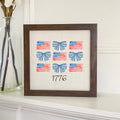 Watercolor Flags & Bows - Patriotic Framed Sign