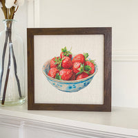 Bowl of Strawberries - Summer Framed Sign