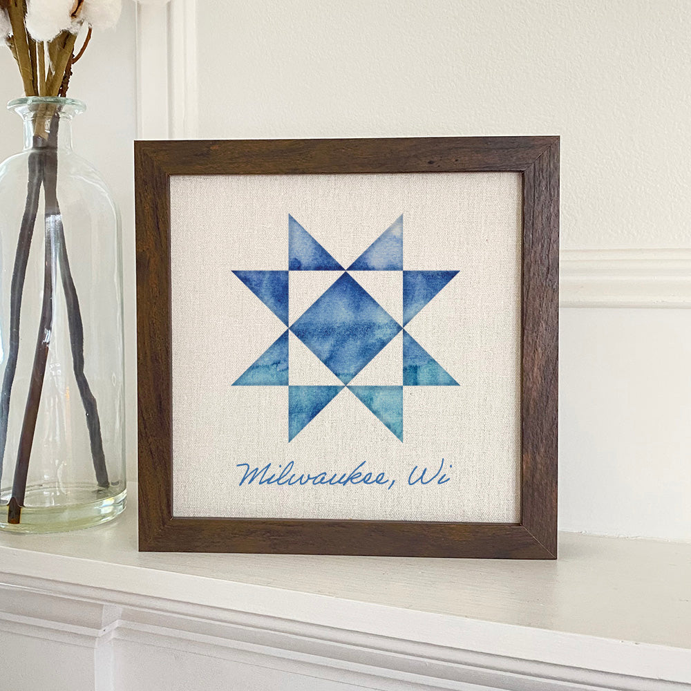 Quilted Block - Custom Framed Sign