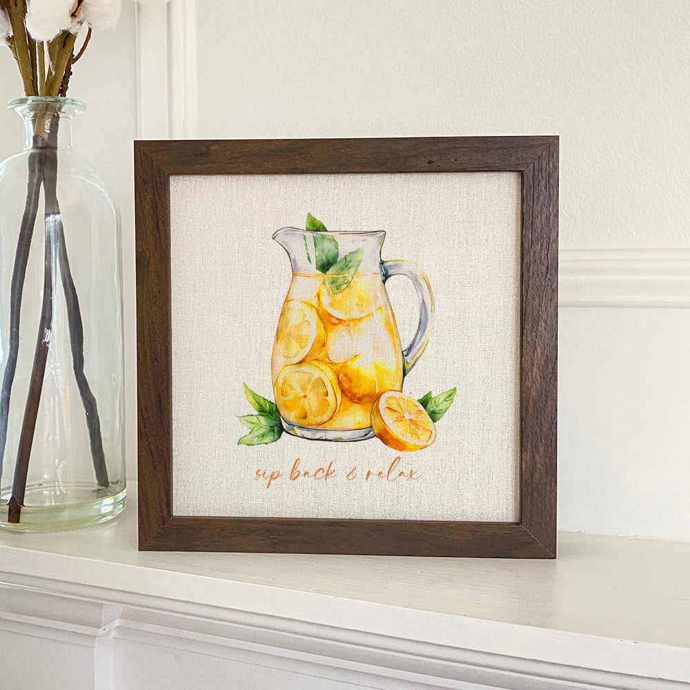 Sip Back and Relax - Summer Framed Sign