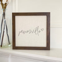 Cursive Heart - Custom Framed Sign