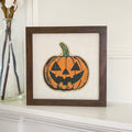 Retro Carved Pumpkin - Customizable Halloween Framed Sign