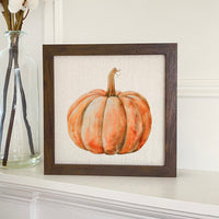 Watercolor Pumpkin - Customizable Halloween Framed Sign