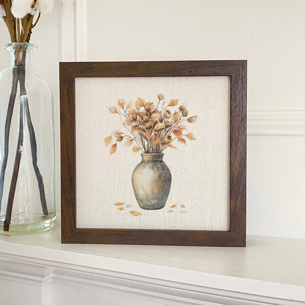 Fall Leaves Vase - Customizable Framed Sign