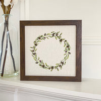 Olive Wreath - Customizable Framed Sign