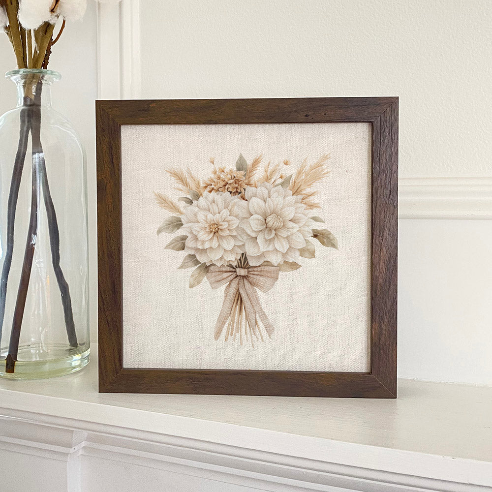 Autumn Dahlia Bouquet - Framed Sign