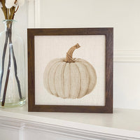Knit Pumpkin - Customizable Framed Sign