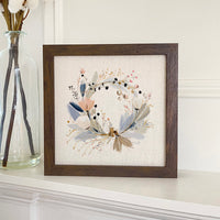 Winter Blue Wreath - Customizable Framed Sign