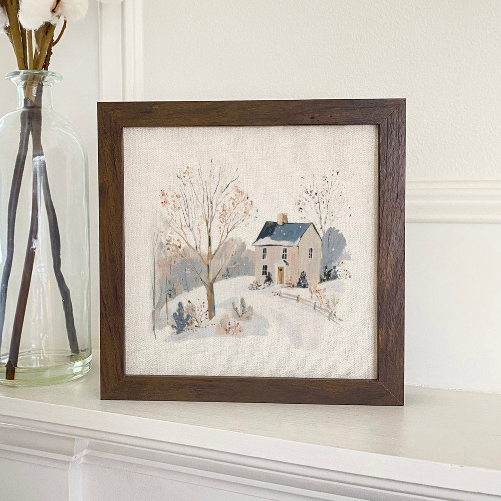 Winter Homestead - Customizable Framed Sign