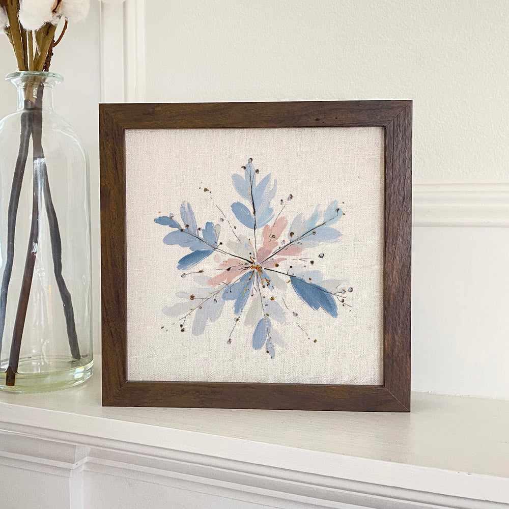 Painted Snowflake - Customizable Framed Sign