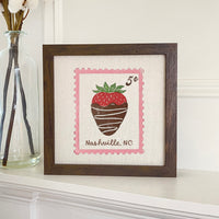 Chocolate Strawberry Stamp - Custom Framed Sign