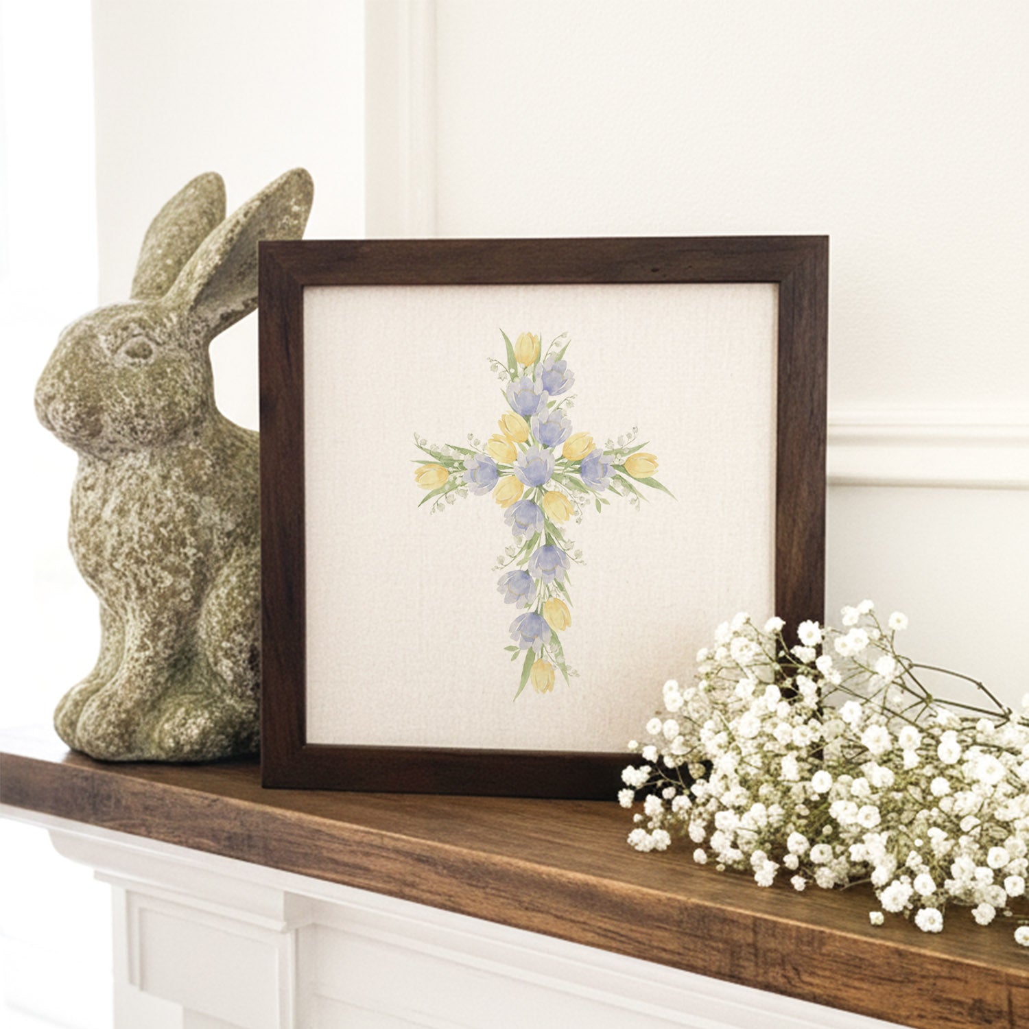 Tulip Easter Cross - Framed Sign