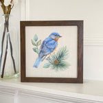 Blue Bird (Fall Birds) - Framed Sign