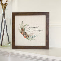 Seasons Greetings Swag - Framed Sign