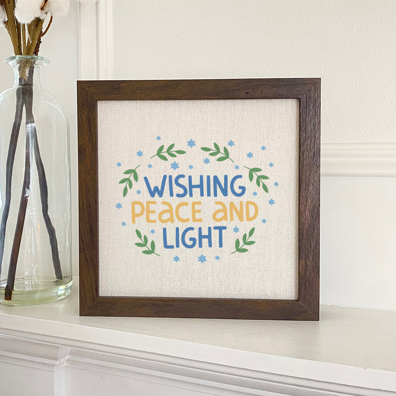 Wishing Peace and Light - Framed Sign