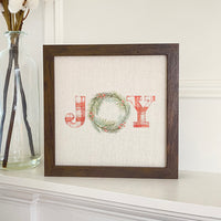 Plaid Joy Wreath - Framed Sign