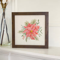 Poinsettia Flower - Framed Sign