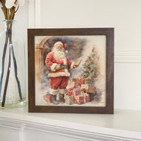 Santa and Tree - Framed Print