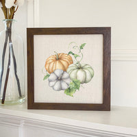 Pumpkins and Leaves - Framed Sign