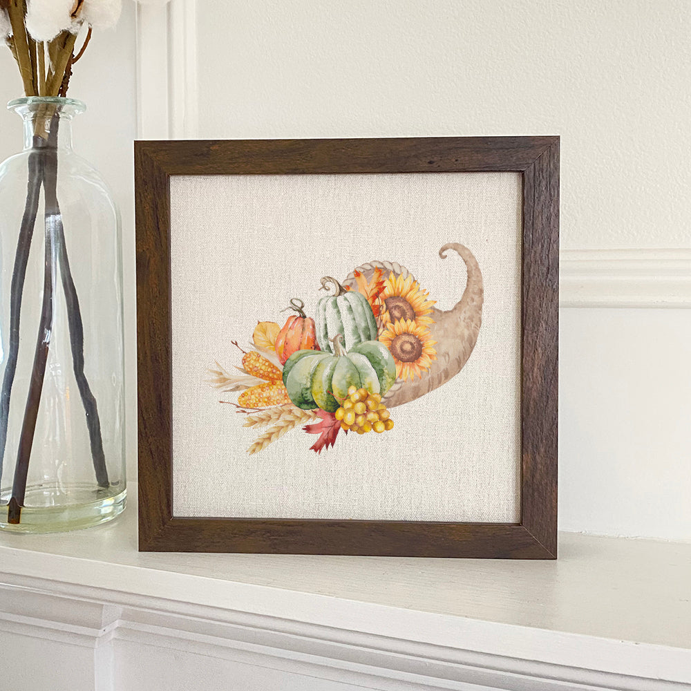 Fall Cornucopia - Framed Sign