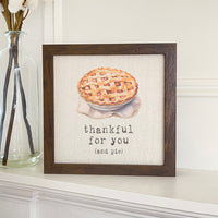 Thankful for Pie - Framed Sign