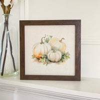 White Pumpkins - Framed Sign